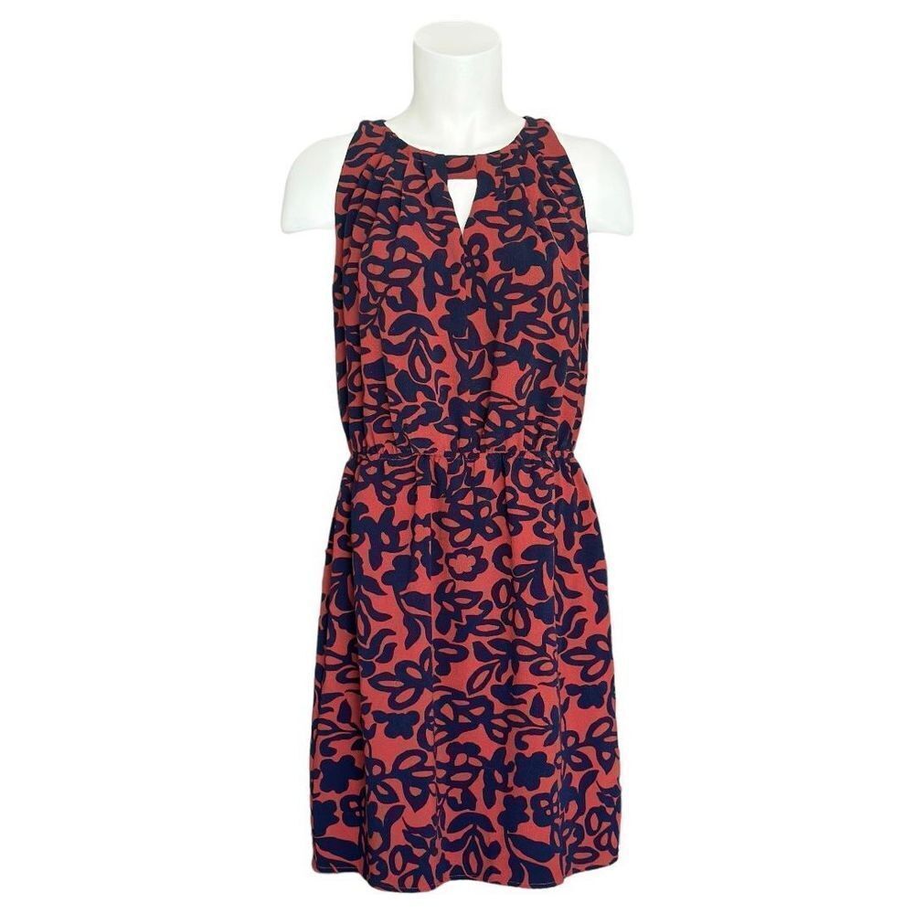 41 Hawthorn Women's Red & Blue Floral Cut Out Neck Isabelle Dress Size M